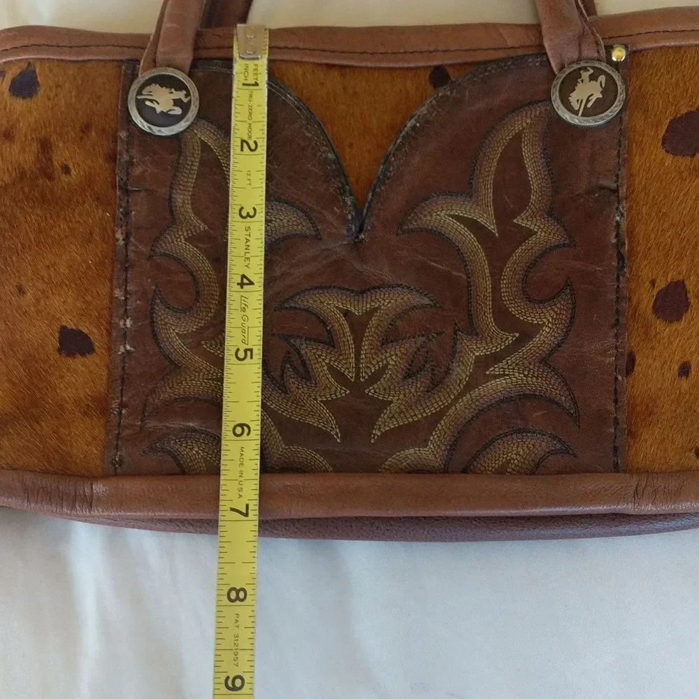 Vintage Recycle Cowboy Boot Purse- Hair on hide🐎 - Picture 12 of 15